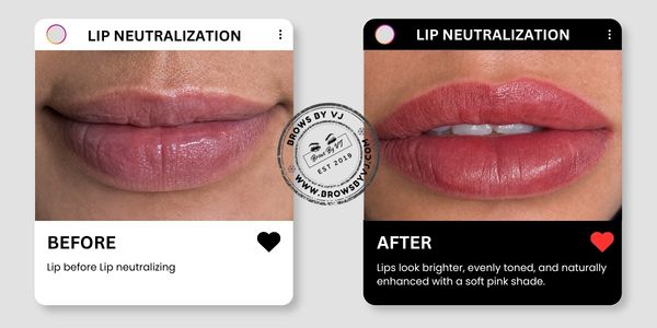 Lip tattoo after before